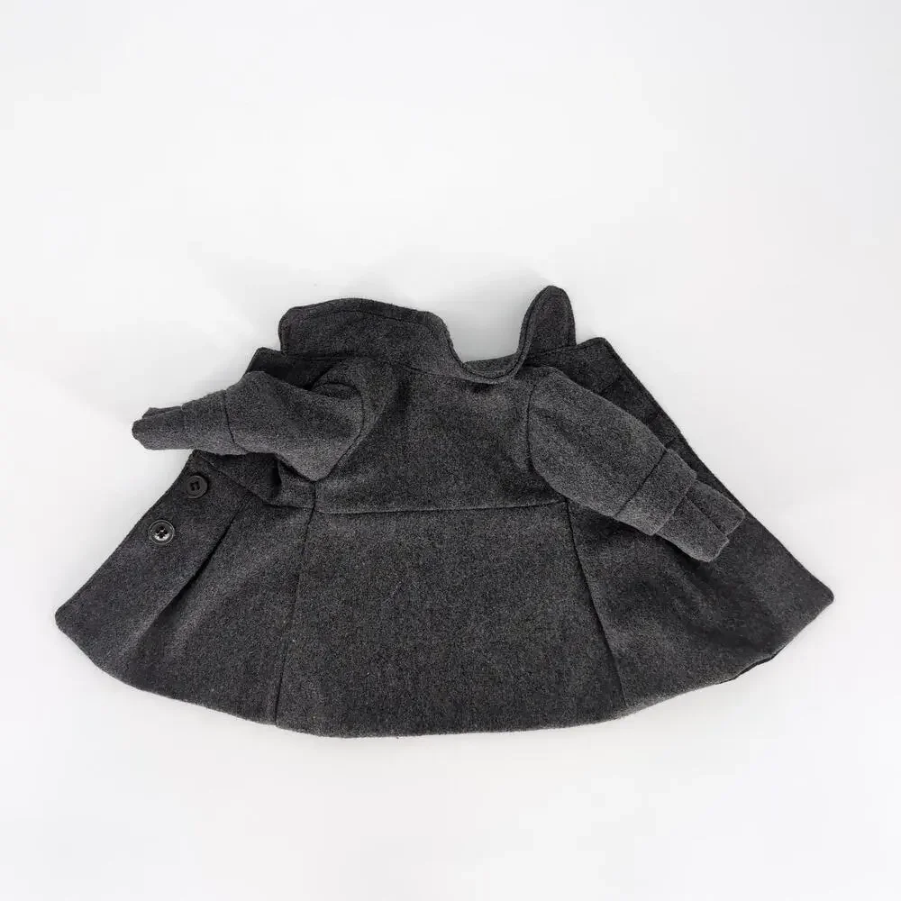 Unbranded Gray Grey Button Down Doll Long Sleeve Winter Coat for 18